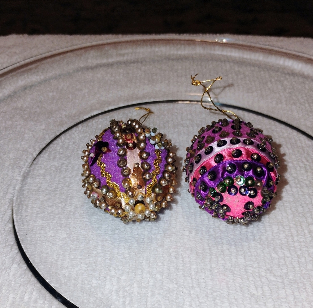 Decorative Handmade Christmas Ornament / Beaded Easter Eggs Vintage Lot Of 9 - Picture 13 of 14
